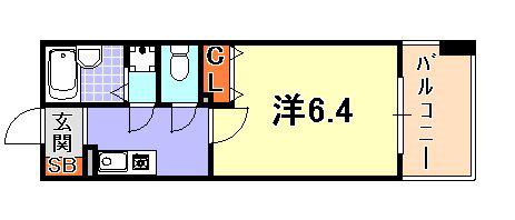 プレサンス新神戸(1K/4階)の間取り写真