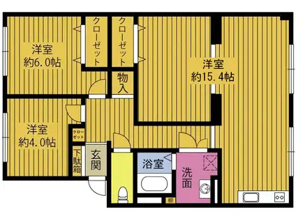 グランセノーテ滝尾(2LDK/4階)の間取り写真