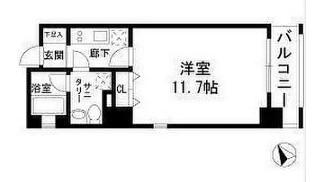 TINO汐留(1K/5階)の間取り写真