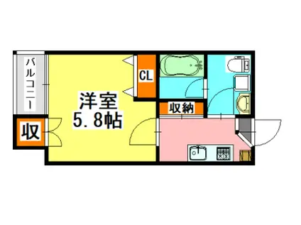 パレスヒル津田沼II(1K/2階)の間取り写真