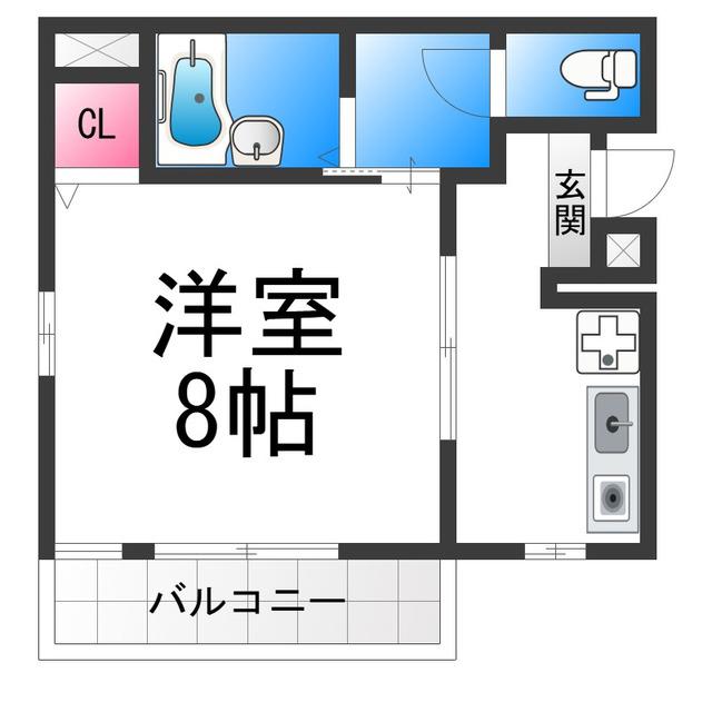 アーバンコスモ(1K/3階)の間取り写真