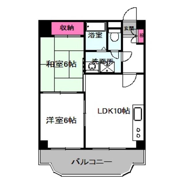 ICUBE都島(2LDK/4階)の間取り写真