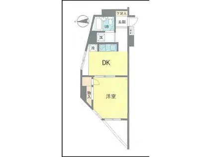 ビューパレー西新井(1DK/3階)の間取り写真