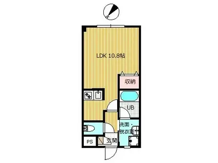 メゾン秋桜(ワンルーム/2階)の間取り写真