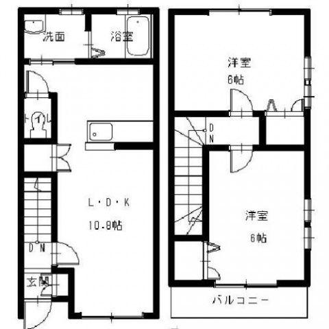 シャレー輝き弐番館(2LDK/1階)の間取り写真