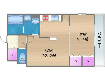 KTIレジデンス今里(1LDK/2階)の間取り写真