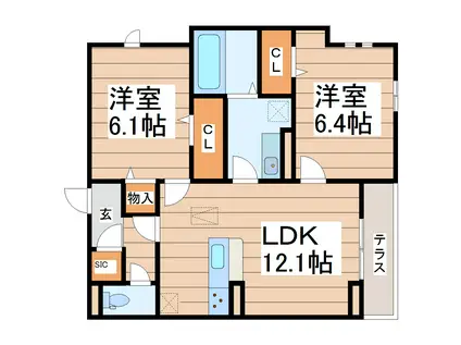 D-ROOM葉山町(2LDK/1階)の間取り写真