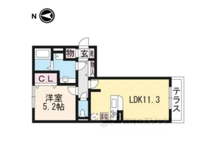 コモレビガーデン(1LDK/3階)の間取り写真