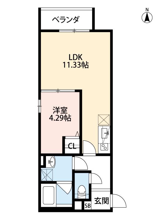 LUMO布施(1LDK/2階)の間取り写真