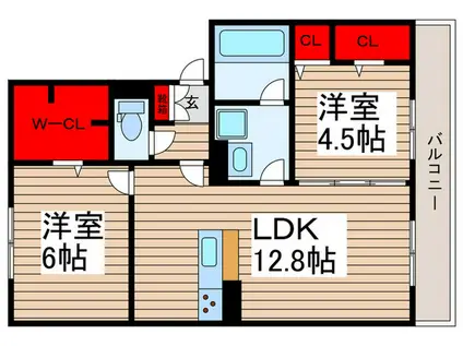 グランドサファイア(2LDK/3階)の間取り写真
