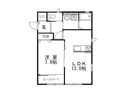 ピュアハイムアイリスII(1LDK/1階)の間取り写真