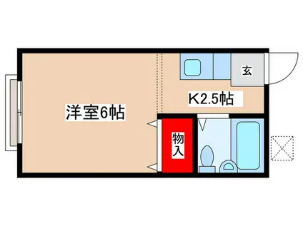 ホワイトリリー(1K/2階)の間取り写真