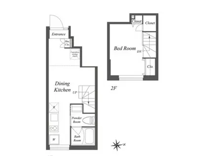 PAIR新大久保(1DK/1階)の間取り写真