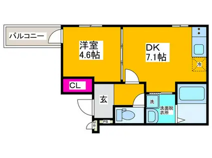 フジパレス三国ヶ丘II番館(1DK/1階)の間取り写真