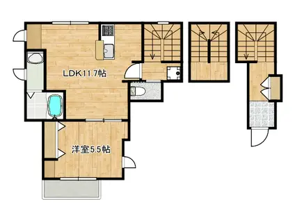 ゼームス坂メゾン(1LDK/3階)の間取り写真