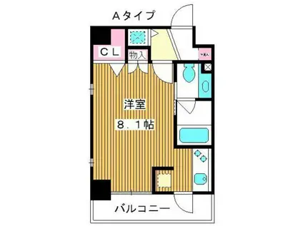 ステラウエストウイング(ワンルーム/2階)の間取り写真