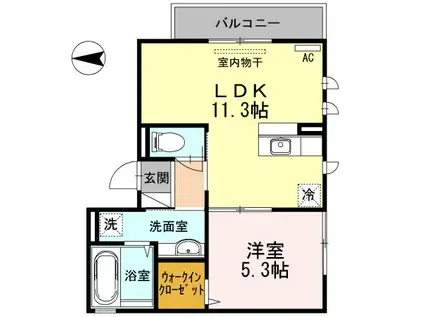 サフィールK(1LDK/3階)の間取り写真