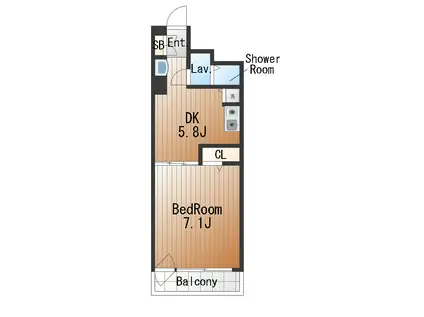 SOCIETY 桜新町(1DK/3階)の間取り写真