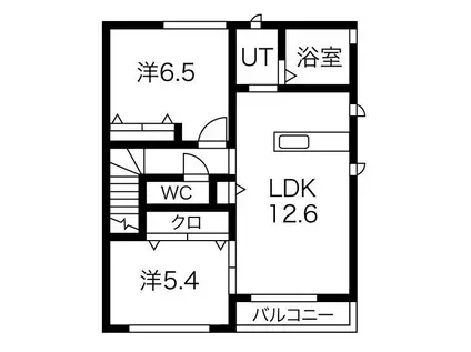 メゾンティアラ(2LDK/2階)の間取り写真