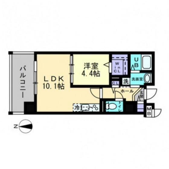 ハアラン国体町(1LDK/7階)の間取り写真