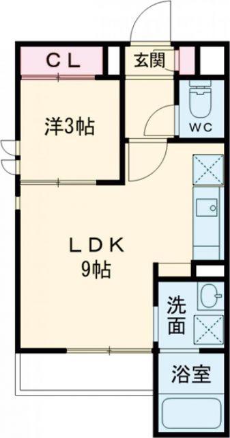 GRANDTIC九品寺(1LDK/1階)の間取り写真