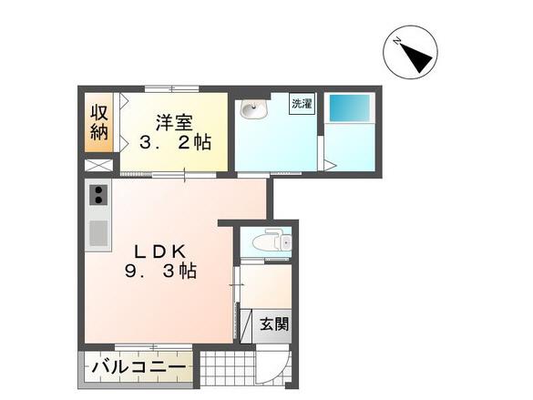 ディオーネ(1LDK/1階)の間取り写真