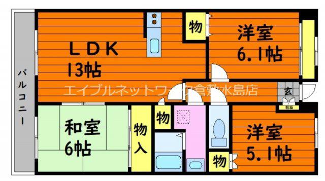 クレストール(3LDK/4階)の間取り写真