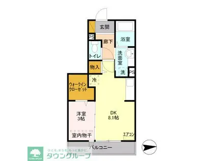 ルーヴル三橋B(1LDK/1階)の間取り写真