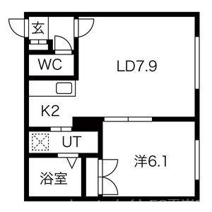 ドゥラル(1LDK/1階)の間取り写真
