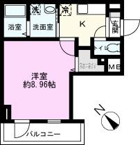 プリムヴェール(1K/6階)の間取り写真