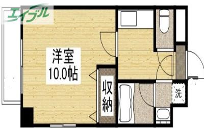 ピアシティ医大東(1K/2階)の間取り写真