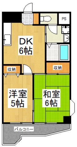 いづみマンション一ツ橋(2DK/3階)の間取り写真