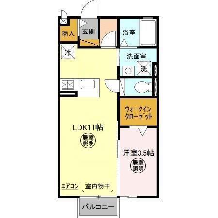 イル・ソーレ(1LDK/2階)の間取り写真
