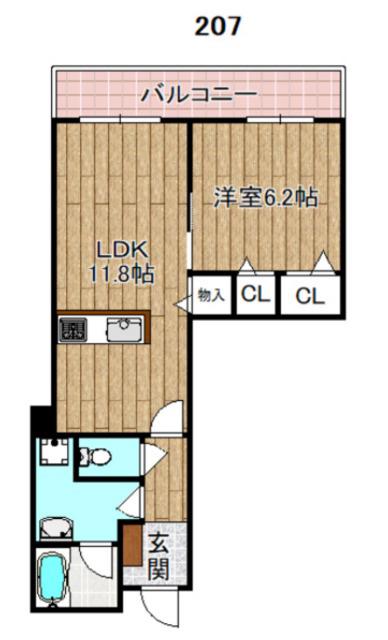 ラフィ シャルール(1LDK/3階)の間取り写真