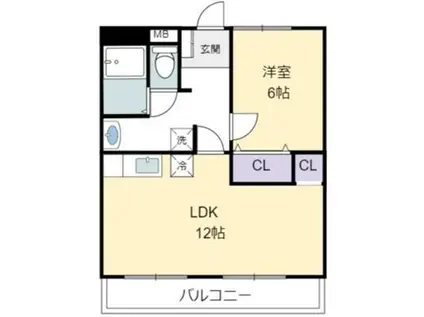 サニーコート船町(1LDK/2階)の間取り写真