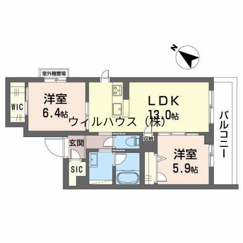 PLAISIR RAFFINE(2LDK/3階)の間取り写真