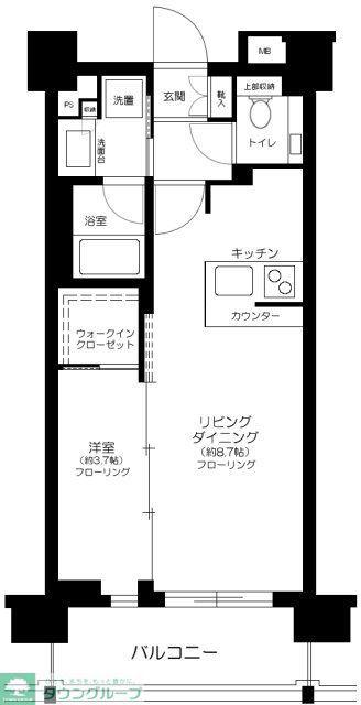 ガーラ・レジデンス浅草(1LDK/7階)の間取り写真