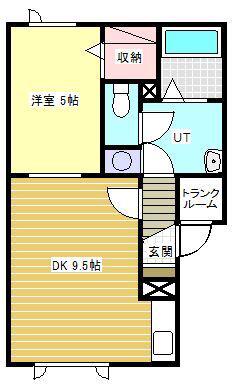 ナチュールI(1LDK/2階)の間取り写真