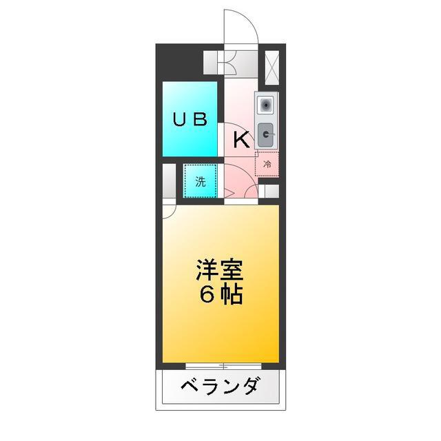 ルーブル下井草(1K/6階)の間取り写真