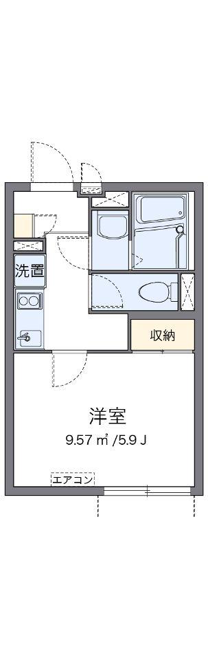 クレイノボヌールII(1K/1階)の間取り写真