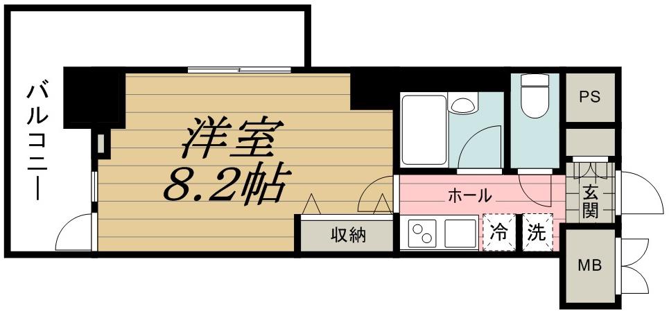 パークアクシス千葉(1K/8階)の間取り写真