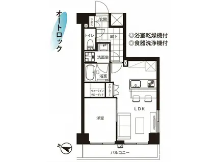 ノバ羽根木(1LDK/2階)の間取り写真