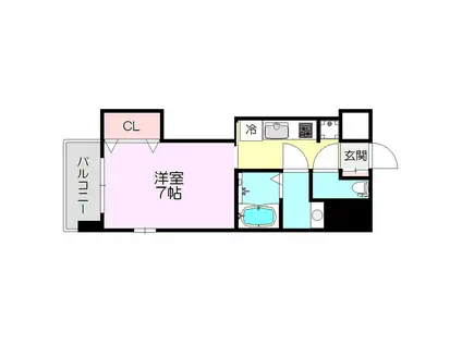 W.O.B.MIKUNI(1K/6階)の間取り写真