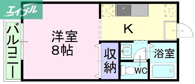 DNパレスD(1K/1階)の間取り写真