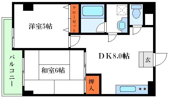 マンションサトウ(2DK/2階)の間取り写真