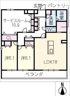 グレイス フォー 高社(2SLDK/1階)の間取り写真
