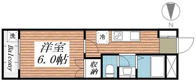 SKハイツ(1K/2階)の間取り写真