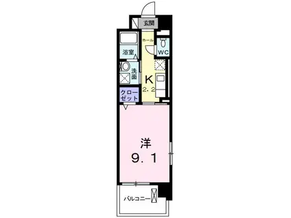 パストラーレ乗鞍II(1K/3階)の間取り写真