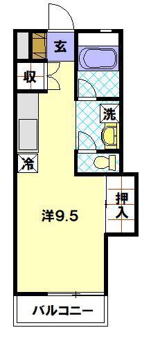 ロイヤルハイツ福山(ワンルーム/4階)の間取り写真