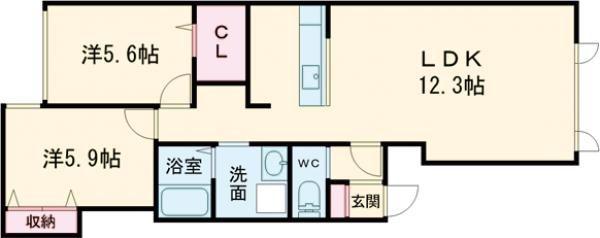 ATEENA3.23 F(2LDK/2階)の間取り写真